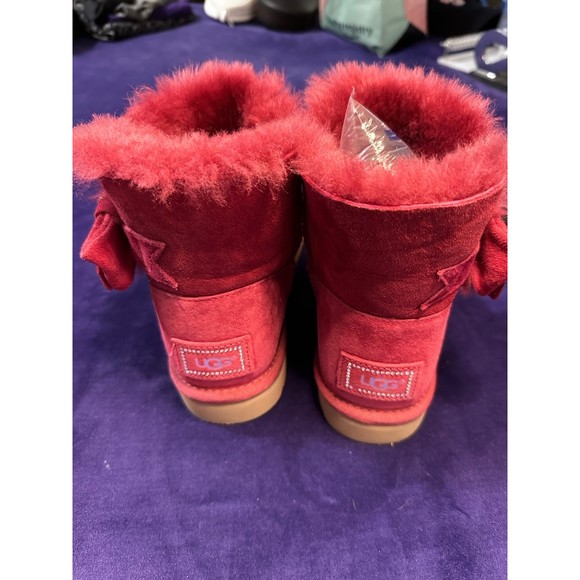 UGG Pink Bowed Short Boots - Picture 5 of 8